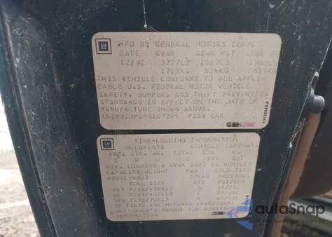 1993 Chevrolet Corvette from USA, damaged, VIN 1G1YY23P0P5107295